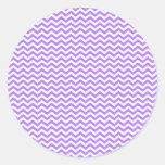 Bright Purple Chevron Round Sticker