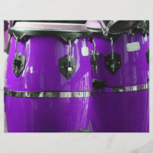 Bright purple conga drums photo flyers