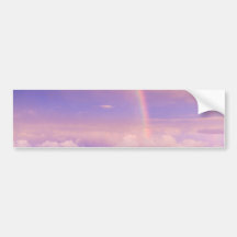 Bright Rainbow in a Purple and Pink Sunset Bumper Stickers