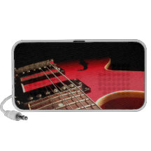 Bright Red Electric Guitar Photo Speakers