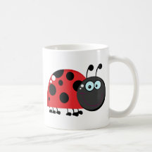 Bright Red Lady Bug Mugs