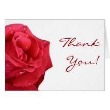 Bright Red Rose Thank You Cards