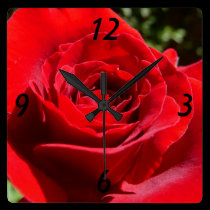 Bright Red Rose Wall Clock wall clocks