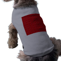 Bright Red Trendy Hibiscus Flowers Doggie Tee