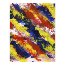 Bright Red Yellow Blue Painted Blob Stripes Announcements