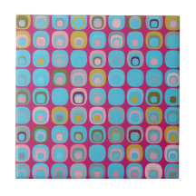 Bright Round Squares Ceramic Tiles