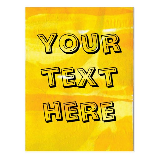 Bright Sunny Yellow Torn Paper Collage Post Card