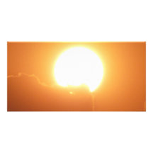 bright sunset photo card