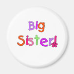 Bright Text Big Sister Magnets