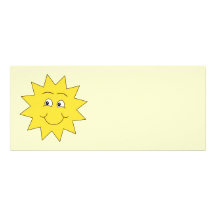 Bright Yellow Summer Sun. Smiling Face. Invitations