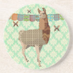 Brilliant Bronze Butterflies & Llama Art Coaster