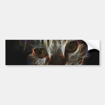 Brilliant Kitty Cat Shiny Fire Fractal Art Bumper Sticker