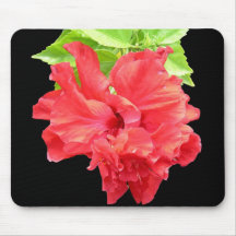 Brilliant Red Hibiscus Flower Mousepad