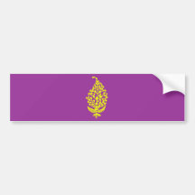 Brilliant Yellow Indian Ornamental Bumper Stickers