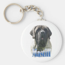 Brindle Mastiff Name Keychain