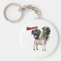 Brindle Mastiff trio Keychain