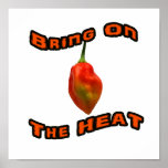Bring On The Heat Single Hot Habanero Pepper Posters