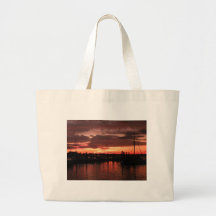 Bristol Rhode Island sunset Canvas Bags