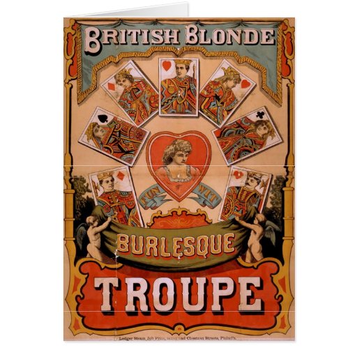 British Blonde Burlesque, 'Troupe' Retro Theatre Greeting Cards