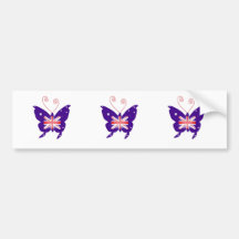 British Diva Butterfly Bumper Sticker