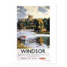 British Railways Windsor Castle Thames Poster Post Card