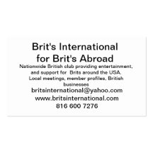 Brits International Business Card Templates