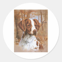 Brittany Spaniel Round Stickers