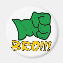 Bro Big Green Fist Refrigerator Magnet