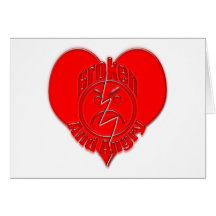 Broken Heart Angry Sad Face Card
