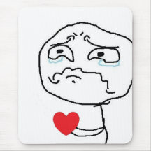 Broken Heart Comic Face Mouse Mats