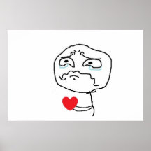 Broken Heart Comic Face Posters