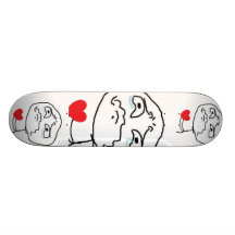 Broken Heart Comic Face Skate Deck