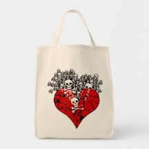 Broken Heart with Skulls Bags