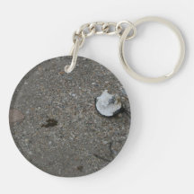 Broken net float on beach round acrylic keychains