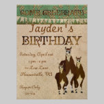 Bronze Llamas  Birthday Invitation invitations