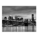Brooklyn Bridge at Night, New York City Post Cards
