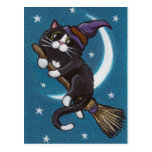Broomstick Ride - Halloween Postcard