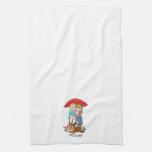 Brother & Sister Sharing Umbrella in Rain Towel