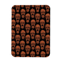Brown and Black Zombie Apocalypse Pattern Rectangle Magnet
