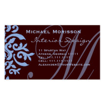 Brown and Blue Monogram M Designer Business Card
