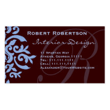 Brown and Blue Monogram R Designer Business Card Templates