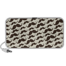 Brown and cream trendy funny moustache pattern notebook speakers