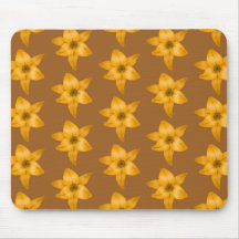 Brown and Orange Lily Pattern. Mousepad