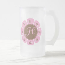 Brown and Pink Monogram H Mug