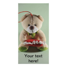 Brown bear stuffed toy picture card