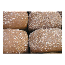 Brown bread rolls custom invitations