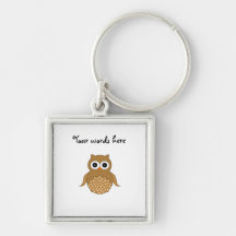 Brown cute owl keychain