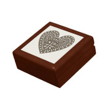 Brown Cutout Heart Gift Box