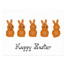 Brown Easter Bunnies Post Cards