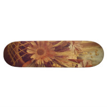 Brown flowers skateboards